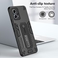 For Motorola Moto G13 Variety Brave Armor Finger Loop Holder Phone Case(Black)