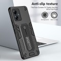 For Motorola Moto G14 Variety Brave Armor Finger Loop Holder Phone Case(Black)