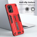 For Motorola Moto G14 Variety Brave Armor Finger Loop Holder Phone Case(Red)