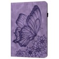 For iPad Pro 12.9 2022 / 2021 / 2020 Big Butterfly Embossed Leather Tablet Case(Purple)
