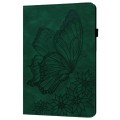 For Lenovo Tab P12 / Xiaoxin Pad Pro 12.7 Big Butterfly Embossed Leather Tablet Case(Green)