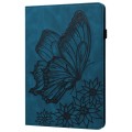 For Lenovo Tab P12 / Xiaoxin Pad Pro 12.7 Big Butterfly Embossed Leather Tablet Case(Blue)
