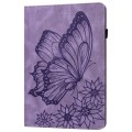 For Lenovo Tab P12 / Xiaoxin Pad Pro 12.7 Big Butterfly Embossed Leather Tablet Case(Purple)