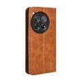 For OnePlus 12 Magnetic Buckle Retro Texture Leather Phone Case(Brown)