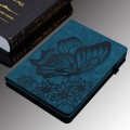 For Xiaomi Redmi Pad SE Big Butterfly Embossed Leather Tablet Case(Blue)