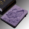 For Xiaomi Redmi Pad SE Big Butterfly Embossed Leather Tablet Case(Purple)