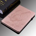 For Xiaomi Redmi Pad SE Big Butterfly Embossed Leather Tablet Case(Rose Gold)