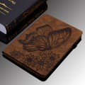 For Xiaomi Redmi Pad SE Big Butterfly Embossed Leather Tablet Case(Brown)