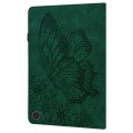 For Amazon Fire HD 10 2023 Big Butterfly Embossed Leather Tablet Case(Green)