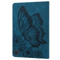 For Amazon Fire Max 11 2023 Big Butterfly Embossed Leather Tablet Case(Blue)