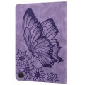 For Amazon Fire Max 11 2023 Big Butterfly Embossed Leather Tablet Case(Purple)