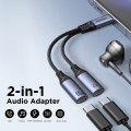 JOYROOM SY-C03 2 in 1 USB-C/Type-C to Dual USB-C/Type-C Audio Adapter Cable(Black)