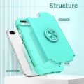 For iPhone 8 Plus / 7 Plus L2 Rotating Ring Holder Magnetic Phone Case(Mint Green)