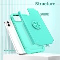 For iPhone 12 / 12 Pro L2 Rotating Ring Holder Magnetic Phone Case(Mint Green)