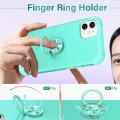 For iPhone 12 / 12 Pro L2 Rotating Ring Holder Magnetic Phone Case(Mint Green)