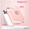 For iPhone 12 Pro Max L2 Rotating Ring Holder Magnetic Phone Case(Rose Gold)