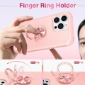 For iPhone 12 Pro Max L2 Rotating Ring Holder Magnetic Phone Case(Rose Gold)