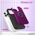 For iPhone 12 Pro Max L2 Rotating Ring Holder Magnetic Phone Case(Dark Purple)