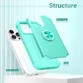 For iPhone 13 Pro L2 Rotating Ring Holder Magnetic Phone Case(Mint Green)