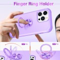 For iPhone 13 Pro L2 Rotating Ring Holder Magnetic Phone Case(Light Purple)