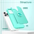 For iPhone 13 Pro Max L2 Rotating Ring Holder Magnetic Phone Case(Mint Green)