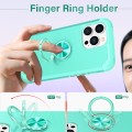 For iPhone 13 Pro Max L2 Rotating Ring Holder Magnetic Phone Case(Mint Green)