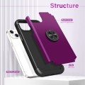 For iPhone 14 L2 Rotating Ring Holder Magnetic Phone Case(Dark Purple)