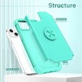 For iPhone 14 Plus L2 Rotating Ring Holder Magnetic Phone Case(Mint Green)