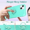 For iPhone 14 Plus L2 Rotating Ring Holder Magnetic Phone Case(Mint Green)