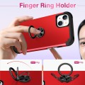 For iPhone 14 Plus L2 Rotating Ring Holder Magnetic Phone Case(Red)