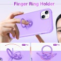 For iPhone 14 Plus L2 Rotating Ring Holder Magnetic Phone Case(Light Purple)