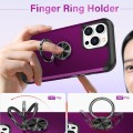 For iPhone 14 Pro Max L2 Rotating Ring Holder Magnetic Phone Case(Dark Purple)