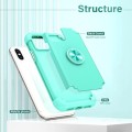 For iPhone X / XS L2 Rotating Ring Holder Magnetic Phone Case(Mint Green)