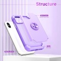 For iPhone X / XS L2 Rotating Ring Holder Magnetic Phone Case(Light Purple)