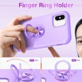 For iPhone X / XS L2 Rotating Ring Holder Magnetic Phone Case(Light Purple)