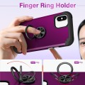 For iPhone XR L2 Rotating Ring Holder Magnetic Phone Case(Dark Purple)
