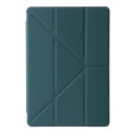 For Lenovo Tab M11 /Xiaoxin Pad 11 2024 Clear Acrylic Deformation Leather Tablet Case(Deep Green)