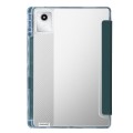 For Lenovo Tab M11 /Xiaoxin Pad 11 2024 Clear Acrylic Deformation Leather Tablet Case(Deep Green)