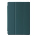 For Lenovo Tab M11 /Xiaoxin Pad 11 2024 Clear Acrylic 3-Fold Leather Tablet Case(Deep Green)