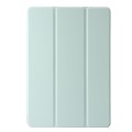 For Lenovo Tab M11 /Xiaoxin Pad 11 2024 Clear Acrylic 3-Fold Leather Tablet Case(Green)