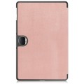For Honor Pad 9 Custer Pure Color 3-Fold Leather Tablet Case(Rose Gold)