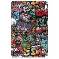 For Honor Pad 9 Custer Painted 3-Fold Leather Tablet Case(Graffiti)