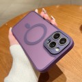 For iPhone 15 Pro MagSafe Skin Feel Phone Case with Lens Film(Purple)