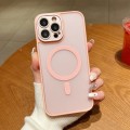 For iPhone 15 Pro MagSafe Skin Feel Phone Case with Lens Film(Pink)