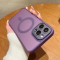 For iPhone 15 MagSafe Skin Feel Phone Case with Lens Film(Purple)