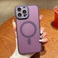 For iPhone 14 Pro Max MagSafe Skin Feel Phone Case with Lens Film(Purple)