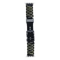 For Apple Watch SE 2023 44mm Dual-layer Braided Paracord Buckle Watch Band(Black Army Green)