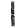 For Apple Watch SE 2023 44mm Dual-layer Braided Paracord Buckle Watch Band(Army Green Black)