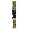 For Apple Watch SE 2023 44mm Dual-layer Braided Paracord Buckle Watch Band(Khaki Army Green)