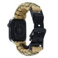 For Apple Watch SE 44mm Dual-layer Braided Paracord Buckle Watch Band(Khaki Army Green)